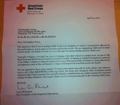 American Red Cross Donation for Japan Earthquake and Tsunami Relief Fund