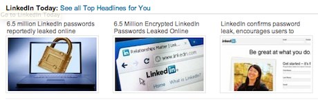 Linkedin Password Theft Screenshot