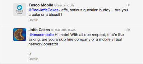 Twitter Banter: Tesco Mobile vs Jaffa Cakes